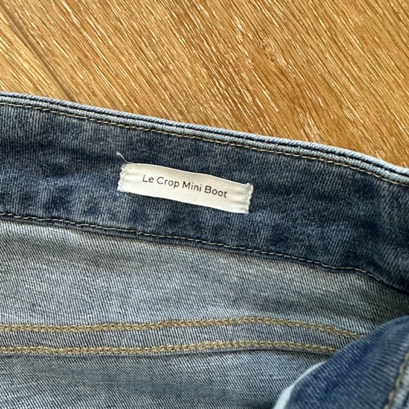 Frame Denim Women’s Le Crop Mini Boot Medium Wash Raw Hem Jeans Sz 29 GUC - Picture 7 of 9